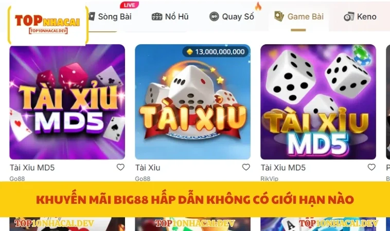 Khuyến mãi Big88 hấp dẫn không có giới hạn nào